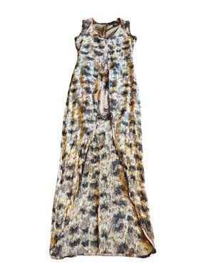 winter kate maxi dress Winter Kate Multicolour Silk Kimono Style Maxi Dress Size S